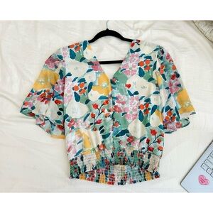 Floral Watercolor Abstract Blouse